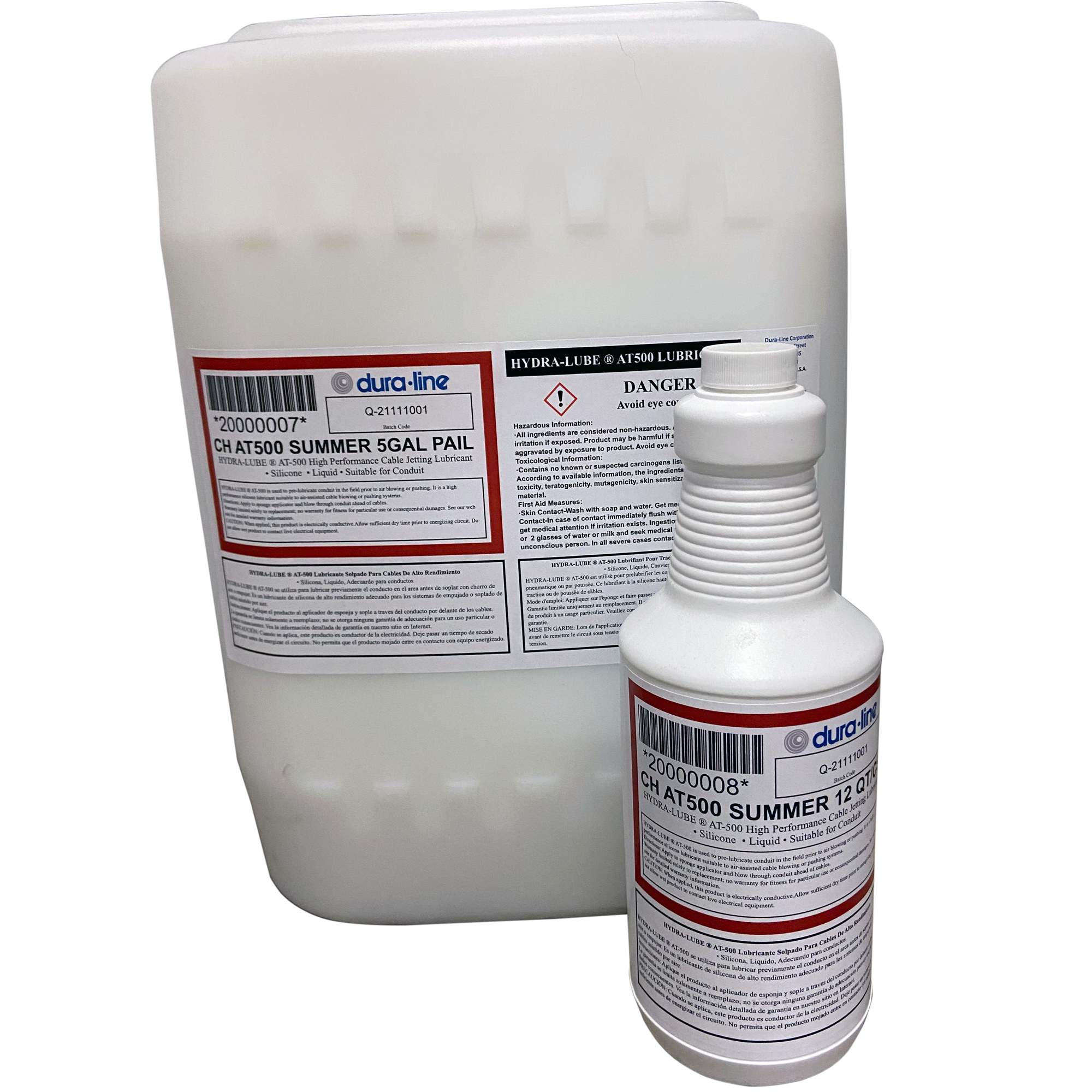 HydraLube® AT-500 is a high-performance silicone lubricant formulated specifically for use with compressed air-assisted cable blowing, jetting and pushing systems. These systems inject a high volume of air into the conduit which will rapidly dry out conventional cable placement lubricants (including silicone-based) and cause surface stickiness. Furthermore, the initial temperature of the compressed air can be very high, which will accelerate drying of the lubricant. HydraLube® AT-500 deposits a special low-friction silicone coating on the conduit wall surface that is resistant to the drying effects of the rapid air movement and high heat. This product is fully compatible with cable jackets and HDPE or PVC conduit systems.